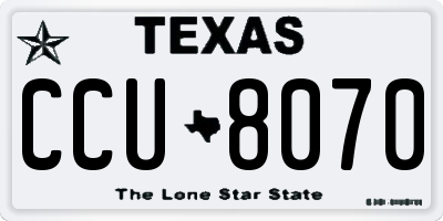 TX license plate CCU8070