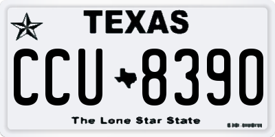 TX license plate CCU8390