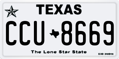 TX license plate CCU8669