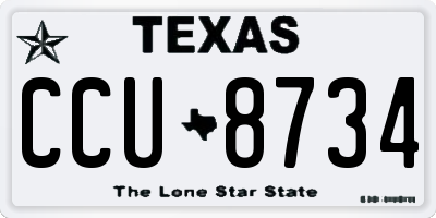 TX license plate CCU8734