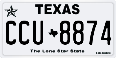 TX license plate CCU8874