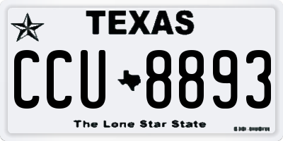 TX license plate CCU8893