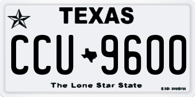 TX license plate CCU9600