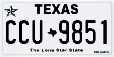 TX license plate CCU9851
