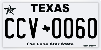TX license plate CCV0060