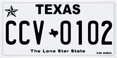 TX license plate CCV0102