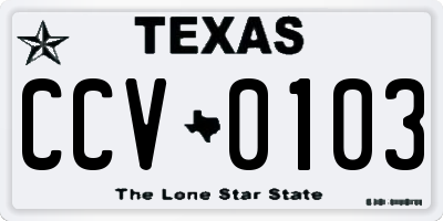 TX license plate CCV0103