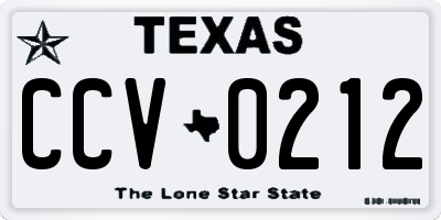 TX license plate CCV0212