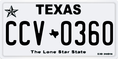 TX license plate CCV0360