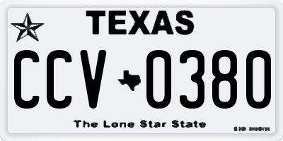 TX license plate CCV0380
