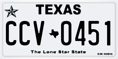 TX license plate CCV0451