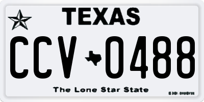 TX license plate CCV0488