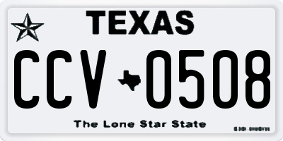 TX license plate CCV0508