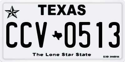TX license plate CCV0513