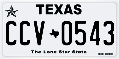 TX license plate CCV0543