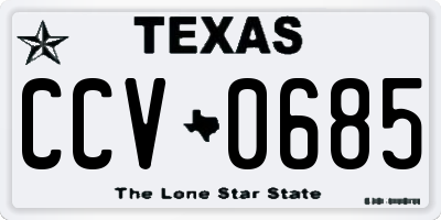 TX license plate CCV0685