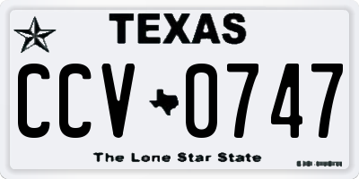 TX license plate CCV0747