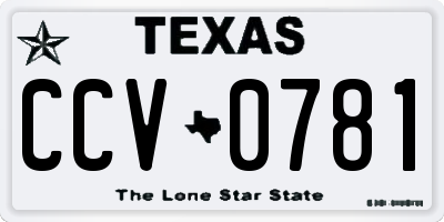 TX license plate CCV0781