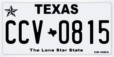 TX license plate CCV0815