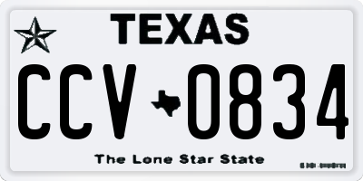 TX license plate CCV0834