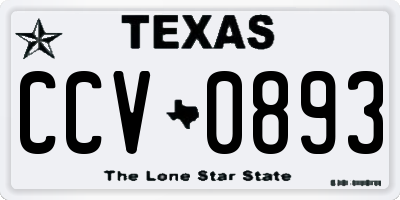 TX license plate CCV0893
