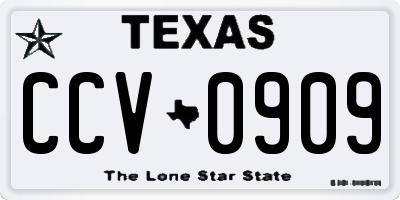 TX license plate CCV0909