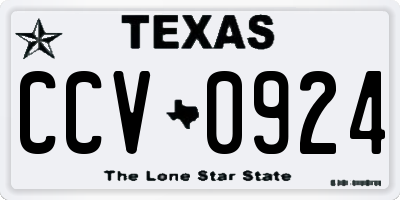 TX license plate CCV0924