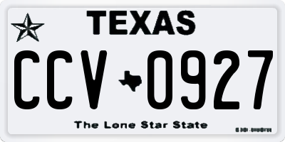 TX license plate CCV0927