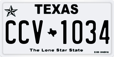 TX license plate CCV1034