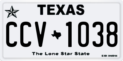 TX license plate CCV1038