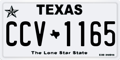 TX license plate CCV1165