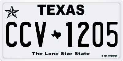 TX license plate CCV1205