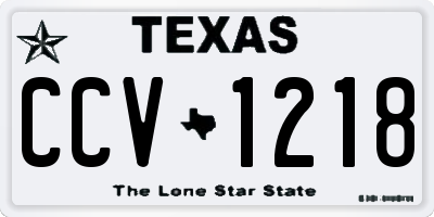 TX license plate CCV1218