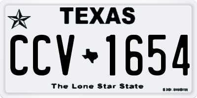 TX license plate CCV1654