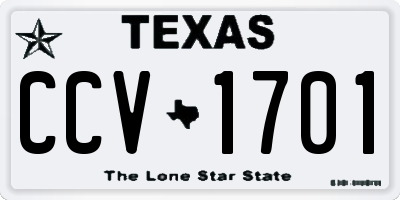 TX license plate CCV1701
