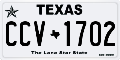 TX license plate CCV1702