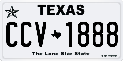 TX license plate CCV1888