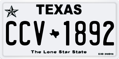 TX license plate CCV1892