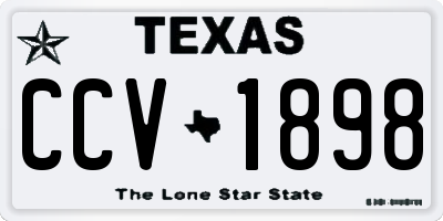 TX license plate CCV1898