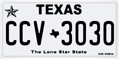TX license plate CCV3030