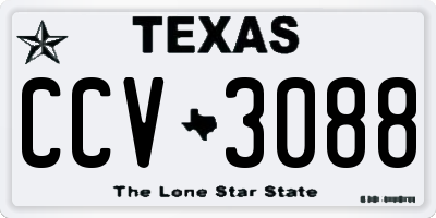 TX license plate CCV3088