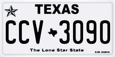 TX license plate CCV3090