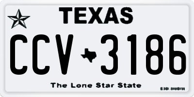TX license plate CCV3186
