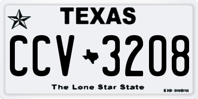 TX license plate CCV3208