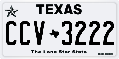 TX license plate CCV3222