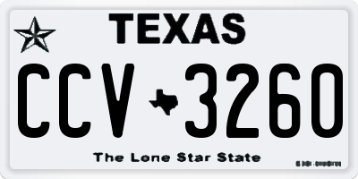 TX license plate CCV3260
