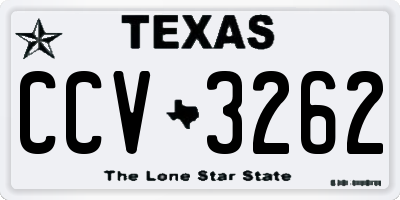 TX license plate CCV3262