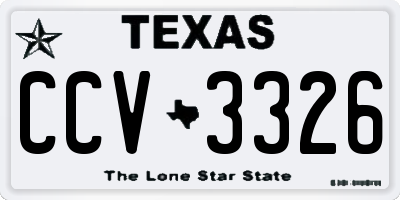 TX license plate CCV3326