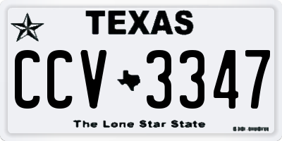 TX license plate CCV3347