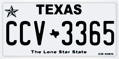 TX license plate CCV3365
